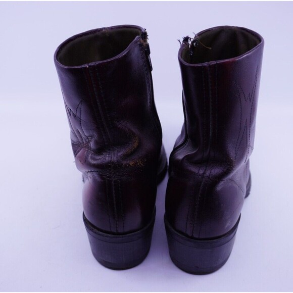 Double-H Men’s 8.5 EE #1528 S/T Western Vintage Work Boots USA Zip Up Non Slip - Picture 6 of 8